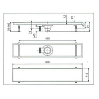 Canalina di scarico griglia doccia Onda con sifone in acciaio inox 60 cm vicario