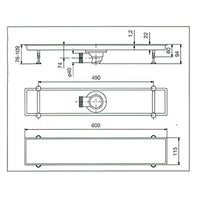Canalina di scarico griglia doccia Onda con sifone in acciaio inox 60 cm vicario