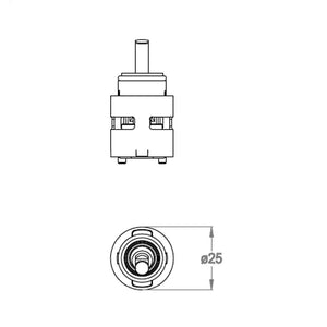 Cartuccia di ricambio rubinetto hydrominimal 25mm 0590529 FIR
