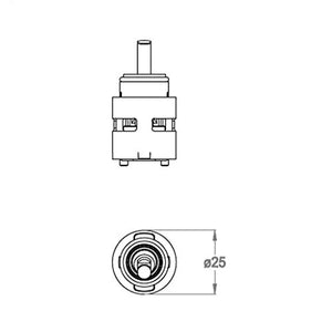 Cartuccia di ricambio rubinetto hydrominimal 25mm 0590529 FIR