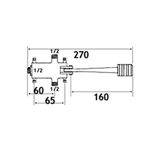 Rubinetto miscelatore progressivo a pedale a muro o pavimento Tremolada 486