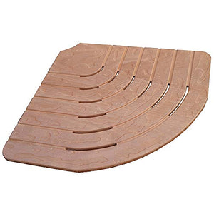 Pedana piatto doccia angolare antiscivolo 74 cm legno marino okumè castel merlino