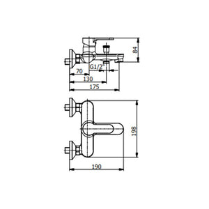 Miscelatore monocomando vasca con kit doccia serie prius art 7900 Fromac
