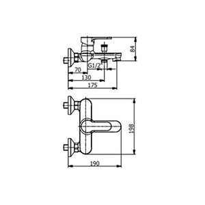 Miscelatore monocomando vasca con kit doccia serie prius art 7900 Fromac