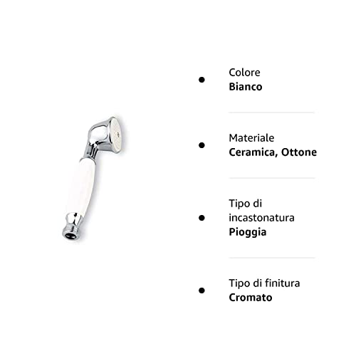 Doccetta bianca in ottone e ceramica stile retrò antico Violetta dc 5000 sphera