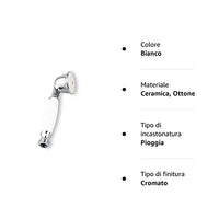 Doccetta bianca in ottone e ceramica stile retrò antico Violetta dc 5000 sphera