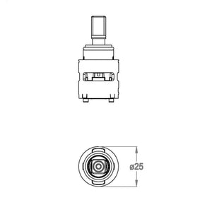 Cartuccia di ricambio rubinetto hydrominimal 25mm 0590534 FIR
