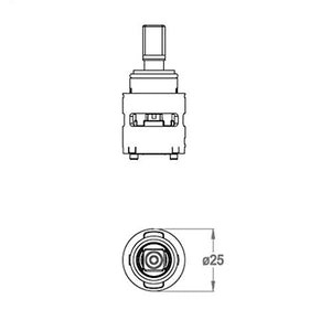 Cartuccia di ricambio rubinetto hydrominimal 25mm 0590534 FIR