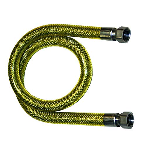 Tubo flessibile 2 metri per gas metano e gpl certificato acciaio inox ff 1/2 cucina