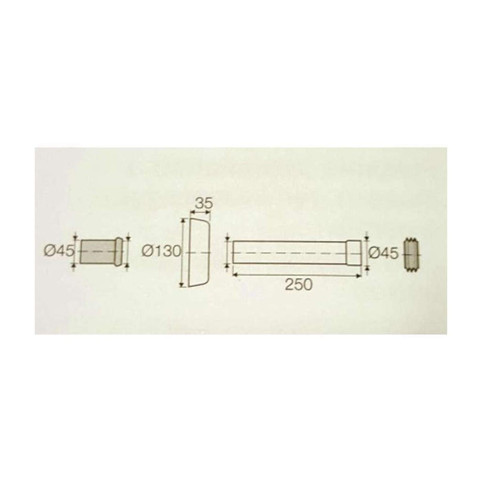 Canotto per collegamento cassette wc da incasso cromato valsir 0803545