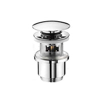 Piletta scarico click clack lavabo con troppo pieno universale 1 1/4 cromata