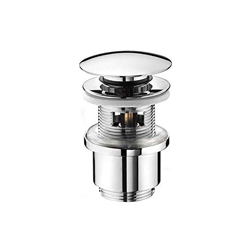 Piletta scarico click clack lavabo con troppo pieno universale 1 1/4 cromata