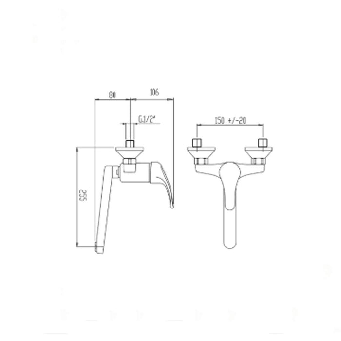 Miscelatore monocomando lavello a muro con canna ovale girevole 3090E Fromac