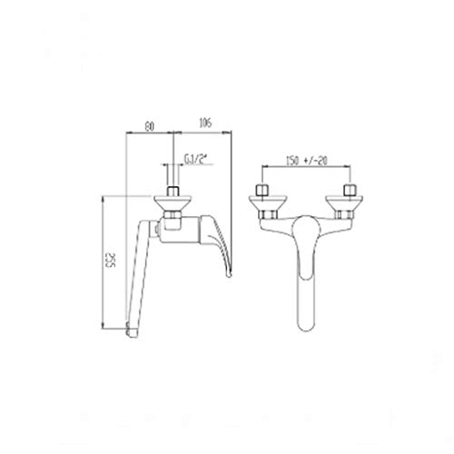 Miscelatore monocomando lavello a muro con canna ovale girevole 3090E Fromac