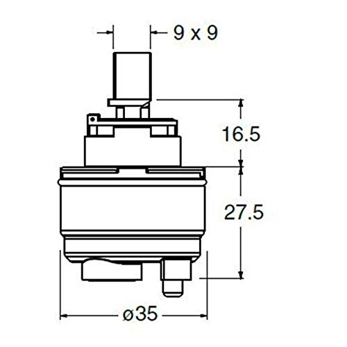Cartuccia Di Ricambio 35 mm Per Rubinetto CR15923Q00 Rubinetterie Cristina