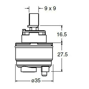 Cartuccia Di Ricambio 35 mm Per Rubinetto CR15923Q00 Rubinetterie Cristina