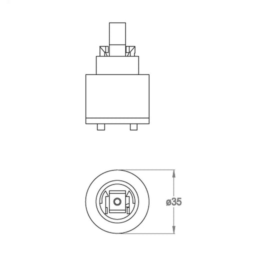 Cartuccia di ricambio rubinetto dischi ceramici 35mm 0590541 FIR