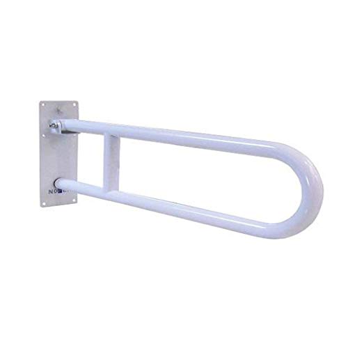 Barra pieghevole disabili maniglione ribaltabile acciaio inox bianco 80 cm nofer