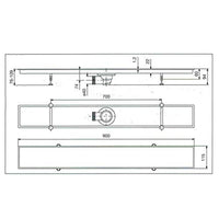 Canalina di scarico griglia doccia Piastrellabile sifone inox 90 cm vicario