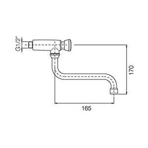 Rubinetto a muro temporizzato cromato cod. 167 Porta e Bini