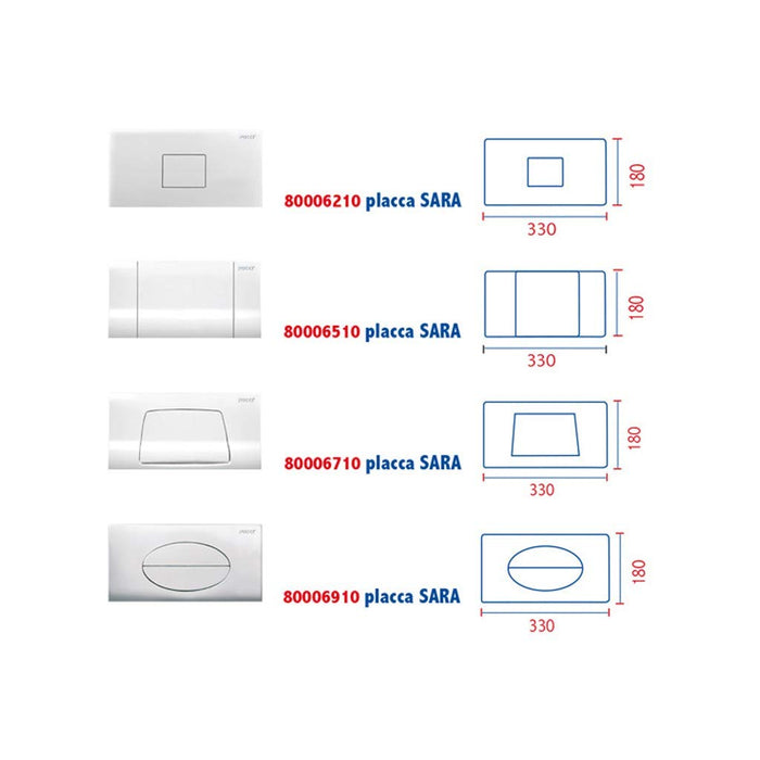 Nuova Placca cassetta sara slim bianca sostituisce 80006710 pucci 80179660