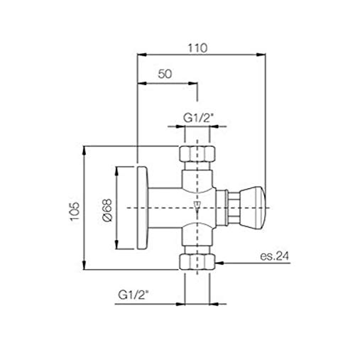 Rubinetto doccia esterno temporizzato cromato cod. 363 Porta e Bini