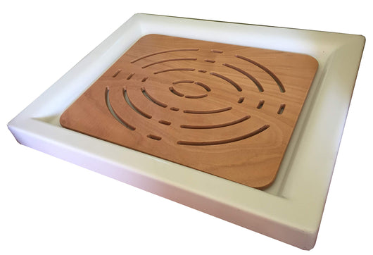 Pedana piatto doccia 50 x 50 cm legno marino quadrata antiscivolo Castel merlino
