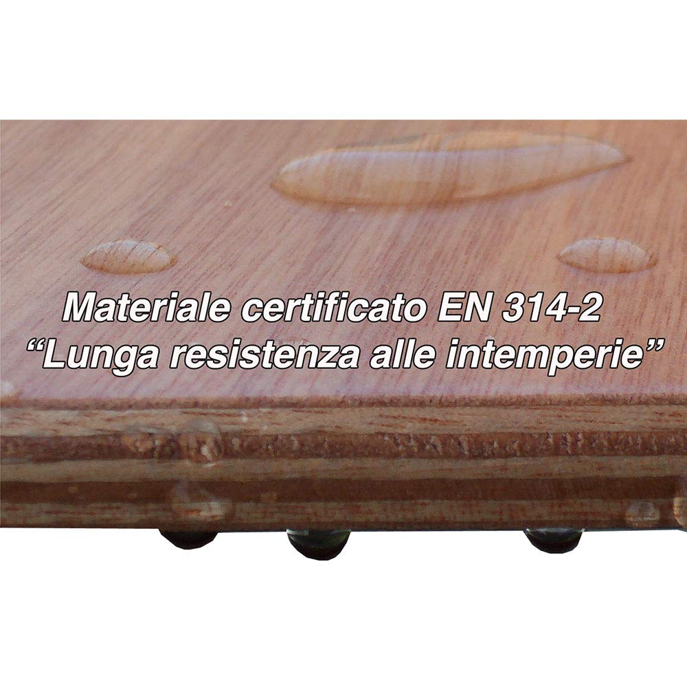 Pedana piatto doccia 50 x 50 cm legno marino quadrata antiscivolo Castel merlino