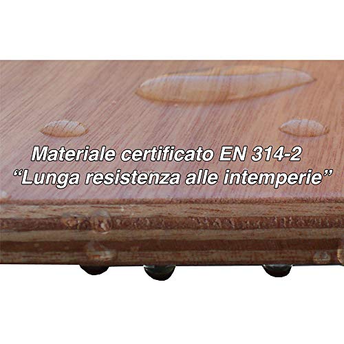 Pedana piatto doccia 50 x 50 cm legno marino quadrata antiscivolo Castel merlino