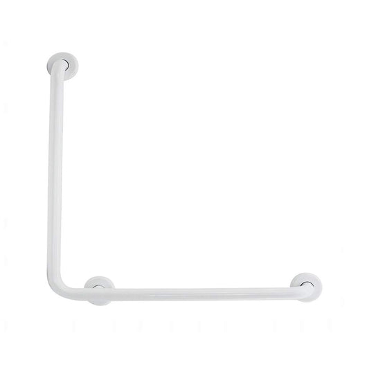 Barra disabili ad angolo maniglione 600x600 acciaio inox bianco nofer 15060.w
