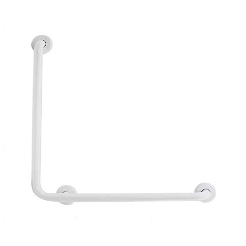 Barra disabili ad angolo maniglione 600x600 acciaio inox bianco nofer 15060.w