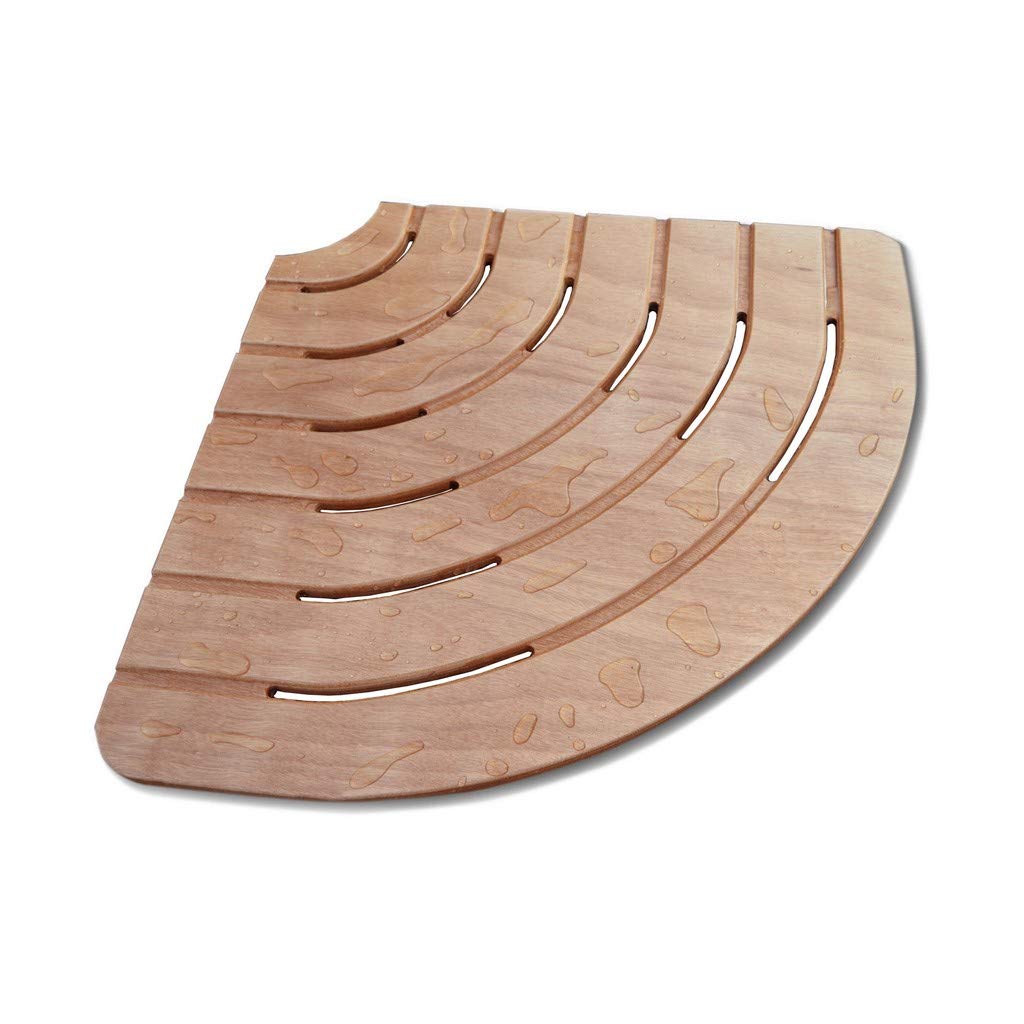 Pedana piatto doccia angolare antiscivolo 61cm legno marino okumè castel merlino