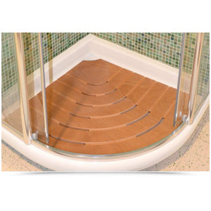 Pedana piatto doccia angolare antiscivolo 61cm legno marino okumè castel merlino