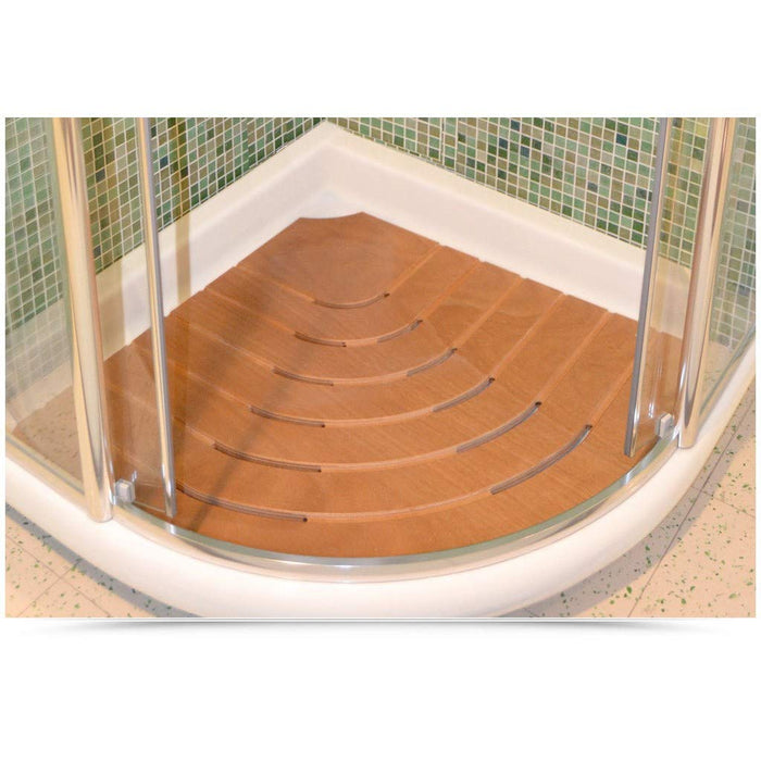 Pedana piatto doccia angolare antiscivolo 61cm legno marino okumè castel merlino