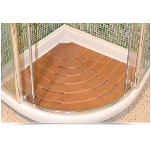 Pedana piatto doccia angolare antiscivolo 61cm legno marino okumè castel merlino