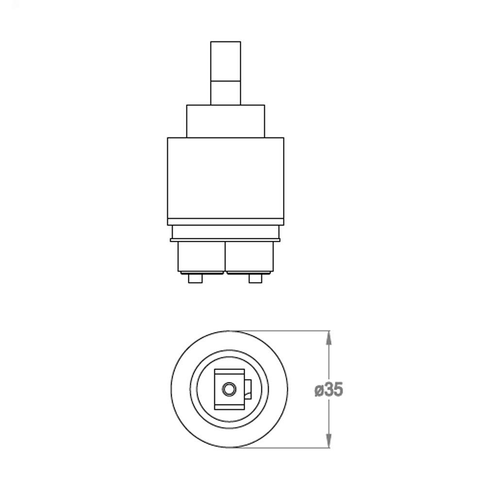Cartuccia di ricambio rubinetto dischi ceramici 35mm 0590586 FIR