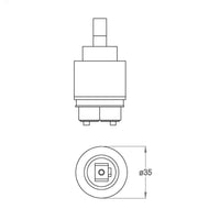 Cartuccia di ricambio rubinetto dischi ceramici 35mm 0590586 FIR