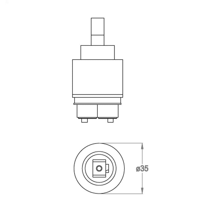 Cartuccia di ricambio rubinetto dischi ceramici 35mm 0590586 FIR