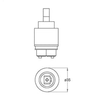 Cartuccia di ricambio rubinetto dischi ceramici 35mm 0590586 FIR