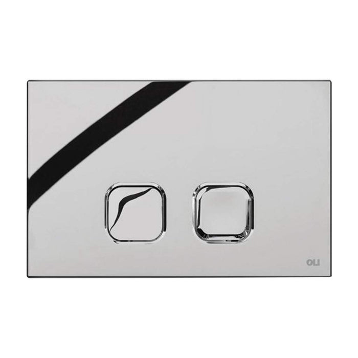 Placca plain cassetta incasso doppio scarico slim cromo 070827 Oli