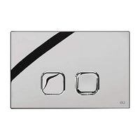 Placca plain cassetta incasso doppio scarico slim cromo 070827 Oli