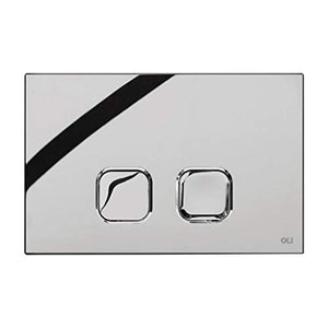 Placca plain cassetta incasso doppio scarico slim cromo 070827 Oli