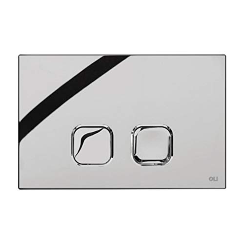 Placca plain cassetta incasso doppio scarico slim cromo 070827 Oli