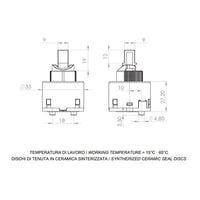Cartuccia di ricambio dischi ceramici 35 mm A825 Daniel Rubinetterie