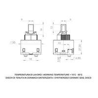 Cartuccia di ricambio dischi ceramici 35 mm A825 Daniel Rubinetterie