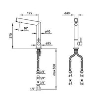 Miscelatore elettronico da cucina cromo quadro cod. 86706.7.01 a pile