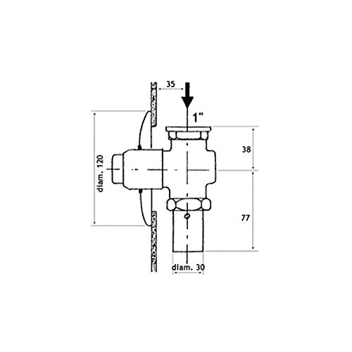 Flussometro a pulsante incasso temporizzato Tremolada art. 471a da 1