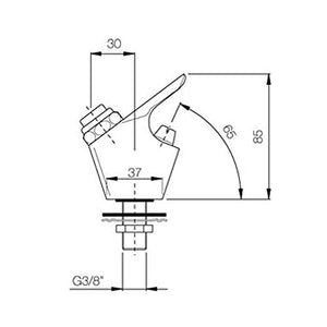 Rubinetto giardino beverino a pulsante a zampillo cromato cod. 173 Porta e Bini