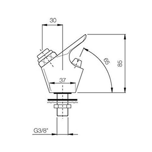 Rubinetto giardino beverino a pulsante a zampillo cromato cod. 173 Porta e Bini