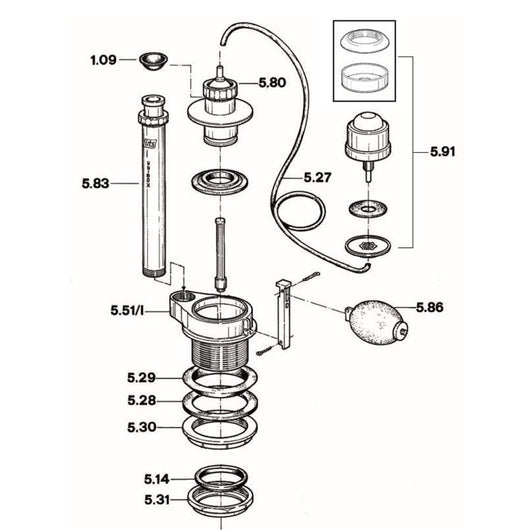Campana per batteria unibox ricambio completo di guarnizione 5.80 its todini